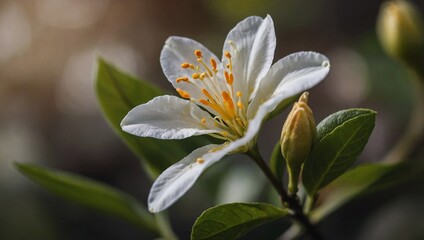 A Orange Blossom flower with a blurred background