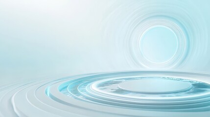 A blue and white background with a large circle in the middle. The background is very clean and simple, with no other elements in the image