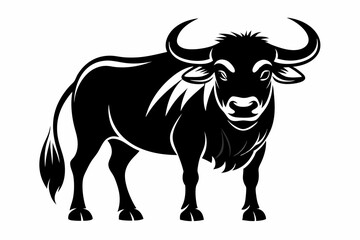 Water Buffalo Silhouette Vector Illustration