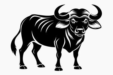 Water Buffalo Silhouette Vector Illustration