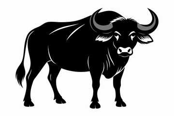 Water Buffalo Silhouette Vector Illustration