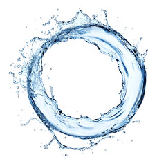 Water splash ring isolated on white background