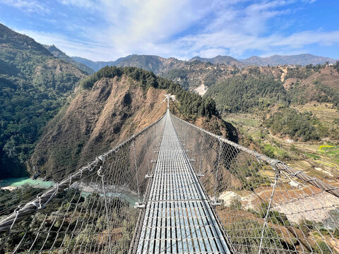 Tindobate Pelakot Suspension Bridge is the most famous landmark in Gandaki, Nepal