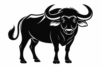 Water Buffalo Silhouette Vector Illustration