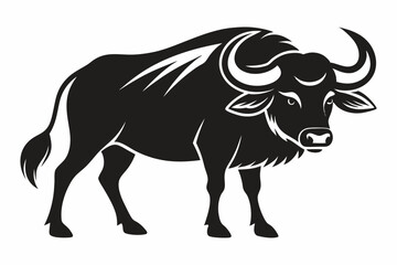 Water Buffalo Silhouette Vector Illustration