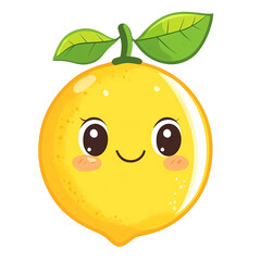 Obraz premium cute funny Lemon cartoon, isolated on transparent background, generated ai