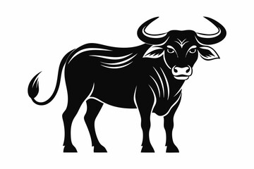 Water Buffalo Silhouette Vector Illustration