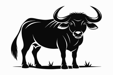 Water Buffalo Silhouette Vector Illustration