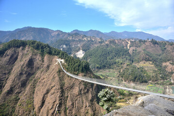 Tindobate Pelakot Suspension Bridge is the most famous landmark in Gandaki, Nepal