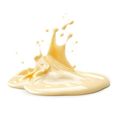 Splash of white cream texture isolated on white background. Face creme, body lotion swatch. 