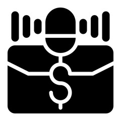 business podcast, podcast, podcasting, business, working solid or glyph icon