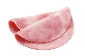 Twisted salami slices, isolated on white background. © GSDesign