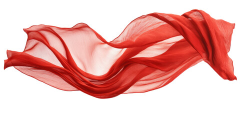 red veil textile isolated on white or transparent png