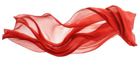 red veil textile isolated on white or transparent png