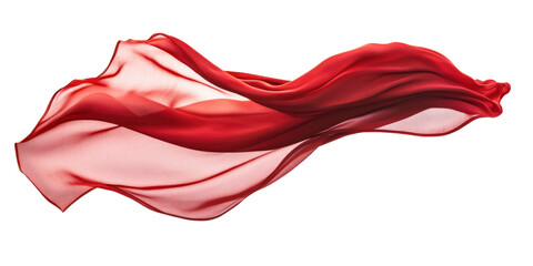 red veil textile isolated on white or transparent png