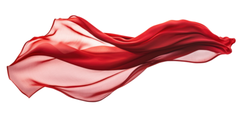 red veil textile isolated on white or transparent png