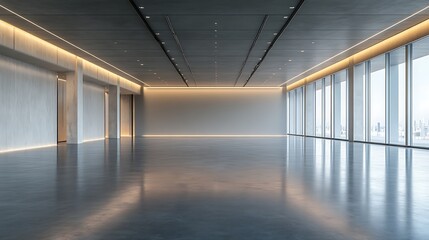 Luxurious Empty Event Space with Expansive Layout, Minimalist Design, and High-End Architectural Details
