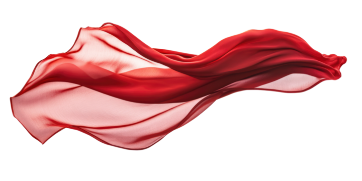 red veil textile isolated on white or transparent png