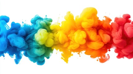 Vibrant explosion of multicolored ink in water