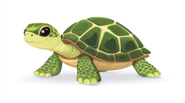 A vector illustration of a cartoon turtle on a white background. --ar 16:9 --v 6.1 Job ID: e2de619f-274e-46b2-8bcb-53018b0258cb