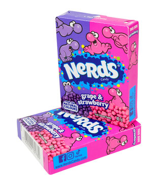 Nerds grape and strawberry fruit flavour candy sweets in a 46.7g box