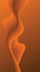 3D orange and brown wave flowing across gradient background for poster, cover and backdrop design
