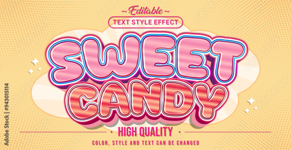 Poster Editable text style effect - Sweet Candy text style theme.