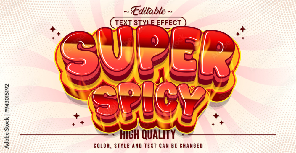 Poster editable text style effect - super spicy text style theme.