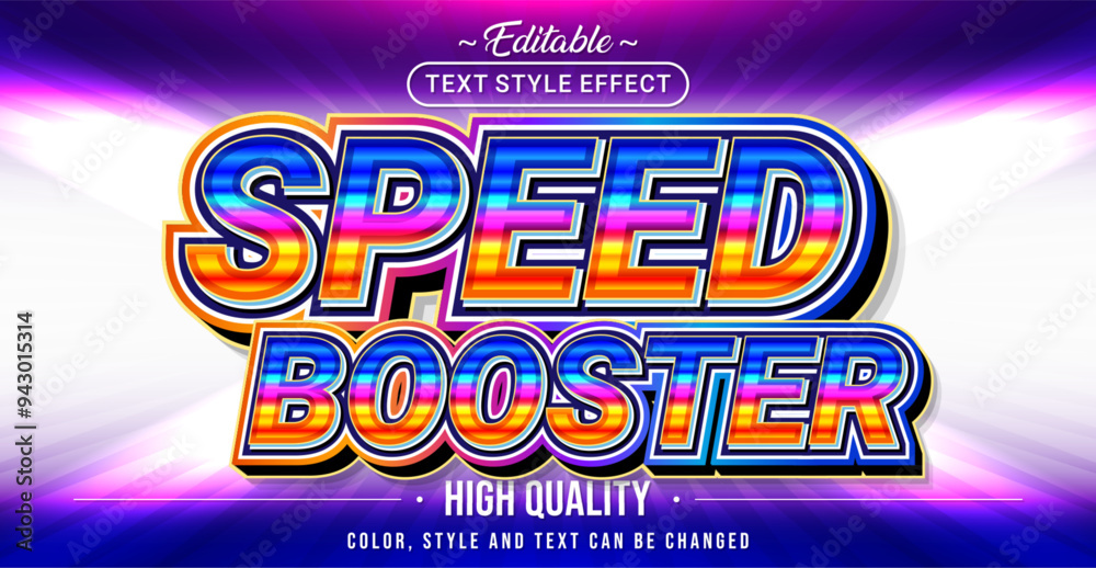 Poster Editable text style effect - Speed Booster text style theme.