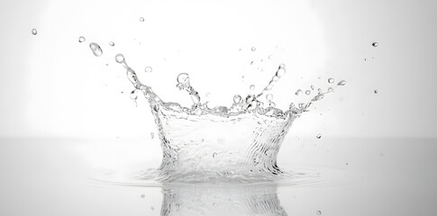 Realistic water splash isolated on white background