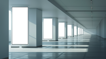 A large, empty room with white walls and a white ceiling Mockups, Transparent PNG