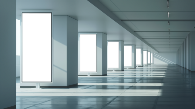 A large, empty room with white walls and a white ceiling Mockups, Transparent PNG