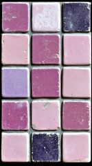 Fototapeta premium Vintage ceramic tiles in shades of pink purple