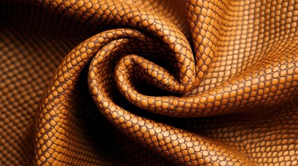 Fototapeta premium Textured brown fabric with unique pattern, creating sense of warmth and richness. folds convey feeling of luxury and elegance. 