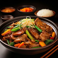 Korean stir-fried(제육볶음, jeyukbokkeum)