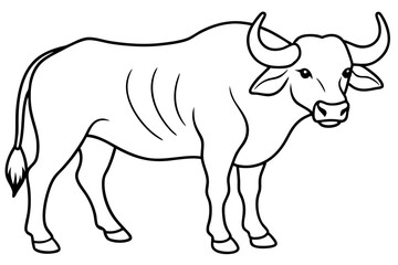 Buffalo liner art vector, Buffalo minimal illustration