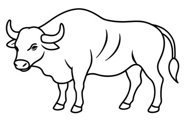 Buffalo liner art vector, Buffalo minimal illustration