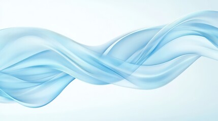 Fototapeta premium A blue wave with a white background. The wave is very long and has a lot of detail