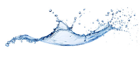 Realistic water splash isolated on white background