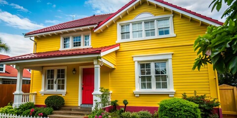 Freshly painted exterior of a residential home radiates with a rejuvenated look, showcasing its architectural lines and welcoming colors to the surrounding environment.