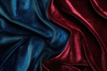 Fototapeta premium Draped Blue and Red Sparkle Fabric