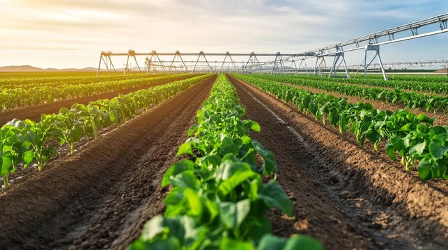 Industrial assembly of large-scale irrigation systems, water management, farming technology