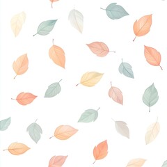 Seamless Autumn Leaves Pattern Background