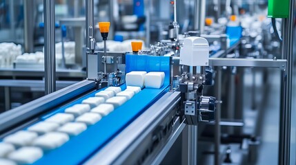 Automated sorting and packaging line for dairy products, food industry, precision agriculture