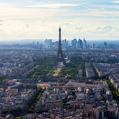 Eiffel tower view from Tour Montparnasse, Paris France.