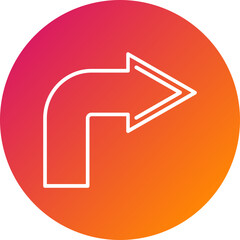 Turn Right Vector Icon Design