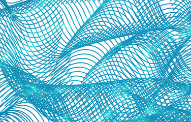 Netz gebogene schmale Linien blau abstrakt hintergrund