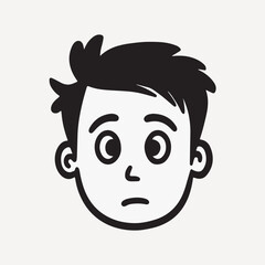 Naklejka premium Cartoon boy face expression