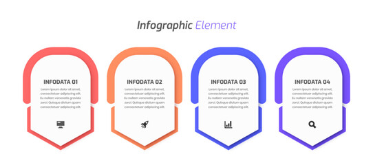 Business Infographic Template Design with Abstract Design, Icon and 4 Options for Presentation