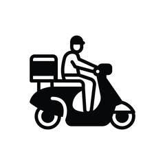 Black solid icon for scooter delivery